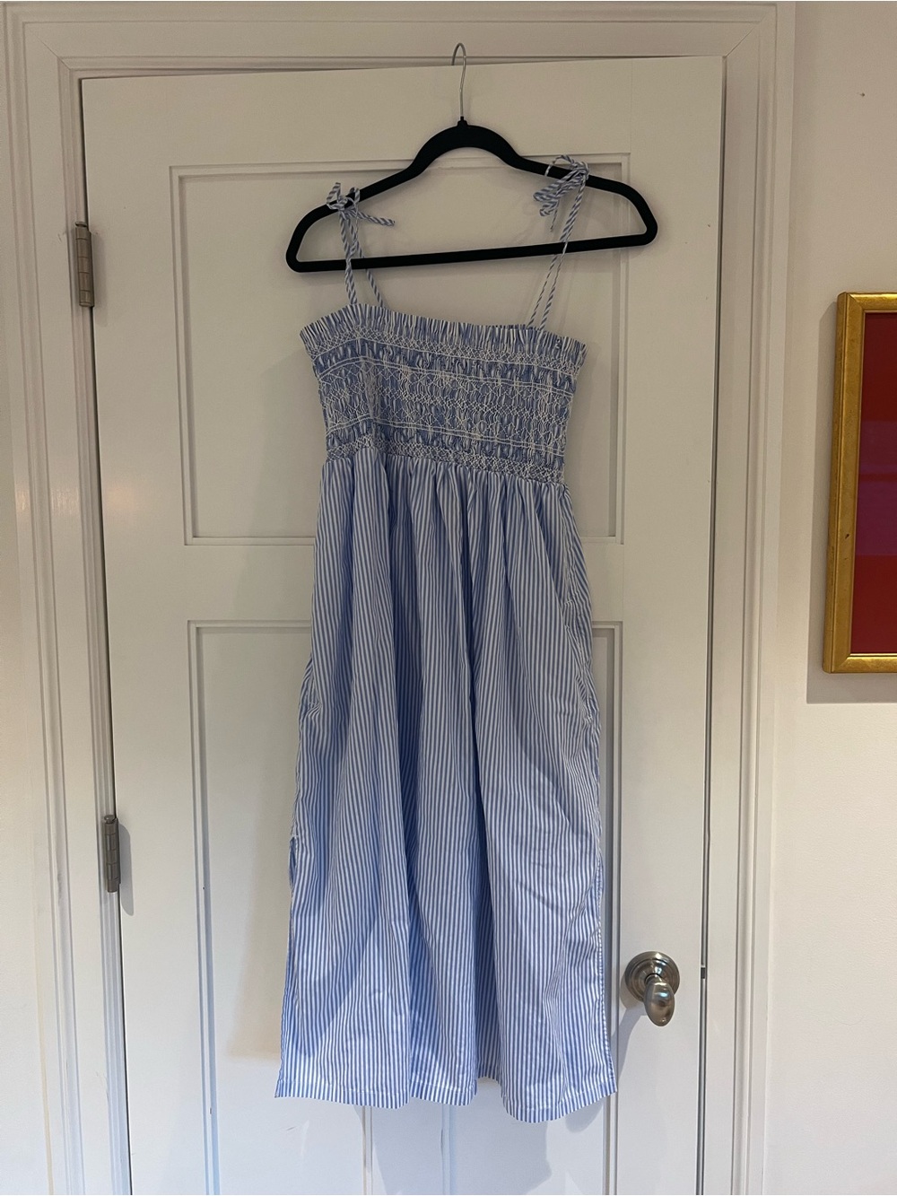 J. Crew Blue and White Striped Sundress